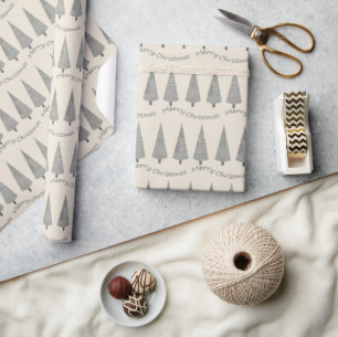Papier Cadeau Joyeux Noël Motif de l'arbre Houndstooth