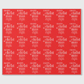 Papier Cadeau Joyeux Noël motif de nom neige (Plat)