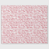 Papier Cadeau Joyeux Noël Multi Langue Typographie moderne (Plat)