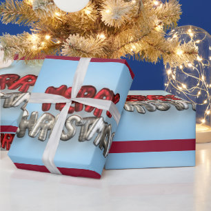 Papier Cadeau Joyeux Noël Mylar Ballons Lettres