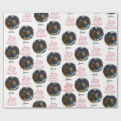 Papier Cadeau Joyeux Noël Nativité Scène Nom personnalisable (Plat)