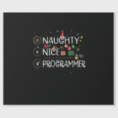 Papier Cadeau Joyeux Noël | Naughty Nice Programmer (Plat)