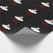Papier Cadeau Joyeux Noël Neige Snowman Snowflakes Noir (Coin)