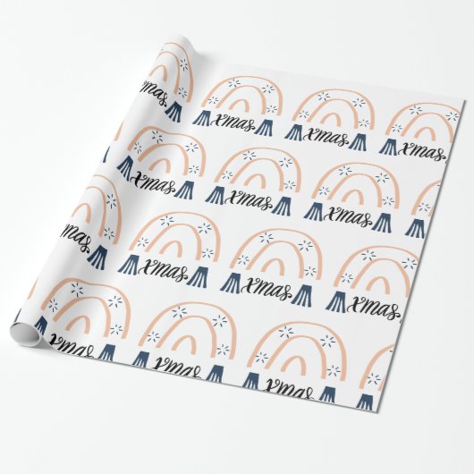Papier Cadeau Joyeux Noël Noël Noël Boho Arc-en-ciel Enveloppeme (Déroulé)