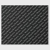 Papier Cadeau Joyeux Noël noir et blanc (Plat)