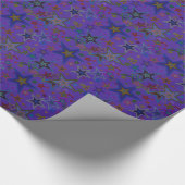 Papier Cadeau Joyeux Noël noir pourpre, étoiles Ciel étoile (Coin)