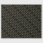 Papier Cadeau Joyeux Noël Nom Black Gold Simple Modern (Plat)