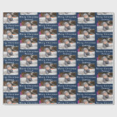 Papier Cadeau Joyeux Noël Nom Marine Photo blanche Collage (Plat)