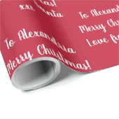 Papier Cadeau Joyeux Noël Nom Personnalisé De Père Noël Red (Coin rond)