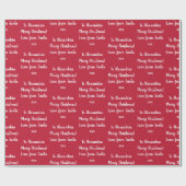 Papier Cadeau Joyeux Noël Nom Personnalisé De Père Noël Red (Plat)