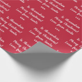 Papier Cadeau Joyeux Noël Nom Personnalisé De Père Noël Red (Coin)