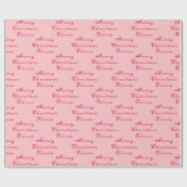 Papier Cadeau Joyeux Noël Nom Rose Rouge Simple Moderne (Plat)