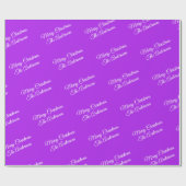 Papier Cadeau Joyeux Noël, Noms, Script blanc sur violet (Plat)