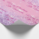 Papier Cadeau Joyeux Noël, Noms, Script Fuchsia, Parties scintil (Coin)