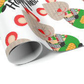 Papier Cadeau Joyeux Noël, nouvel an, Noël, Joyeux, rat (Coin rond)