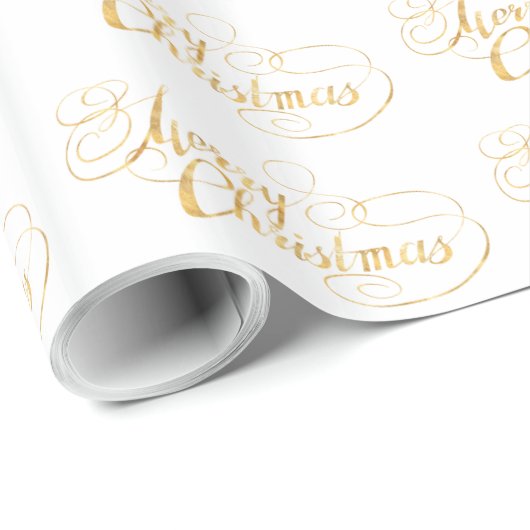 Papier Cadeau Joyeux Noël (OR) (Coin rond)