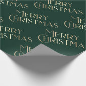 Papier Cadeau Joyeux Noël Or & Vert Embossé Gradient 3D (Coin)