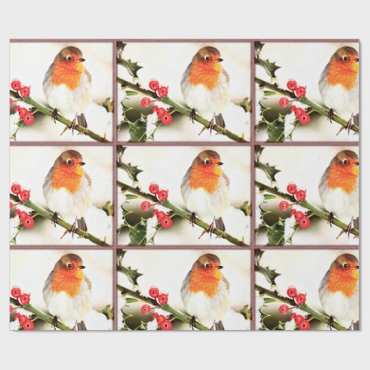 Papier Cadeau Joyeux Noël Orange (Plat)