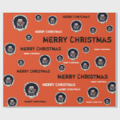 Papier Cadeau Joyeux Noël Orange Eyes Zombie 2 (Plat)