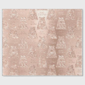 Papier Cadeau Joyeux Noël Ours Noir Blush Rose Parties scintilla (Plat)