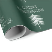 Papier Cadeau Joyeux Noël Papier à enveloppement vert et blanc (Coin rond)