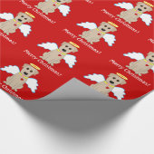 Papier Cadeau Joyeux Noël ! Papier d'emballage d'ange jaune de (Coin)