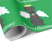 Papier Cadeau Joyeux Noël ! Papier d'emballage d'ange noir de (Coin rond)