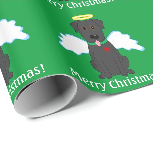 Papier Cadeau Joyeux Noël ! Papier d'emballage d'ange noir de (Coin rond)