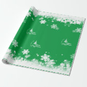 Papier Cadeau JOYEUX NOËL papier d'emballage de neige (Déroulé)