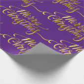 Papier Cadeau Joyeux Noël, Parkings violet et Gold Design (Coin)
