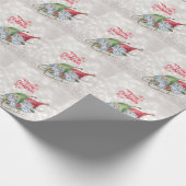 Papier Cadeau Joyeux Noël, Parties scintillant Bokeh, Gnomes mig (Coin)