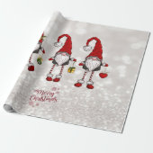 Papier Cadeau Joyeux Noël, Parties scintillant Bokeh Red Gnomes (Déroulé)