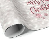 Papier Cadeau Joyeux Noël, Parties scintillant Bokeh Red Gnomes (Coin rond)