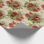 Papier Cadeau Joyeux Noël Parties scintillant Script Rose or rou (Coin)