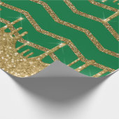 Papier Cadeau Joyeux Noël - parties scintillant verte (Coin)