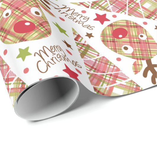 Papier Cadeau Joyeux Noël Patchwork (Coin rond)