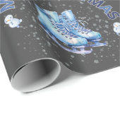 Papier Cadeau Joyeux Noël, Patinage (Coin rond)