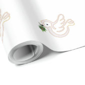 Papier Cadeau Joyeux Noël Peace Dove avec saint (Coin rond)