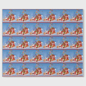 Papier Cadeau Joyeux Noël Père Noël (Plat)