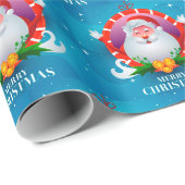 Papier Cadeau Joyeux Noël Père Noël (Coin rond)