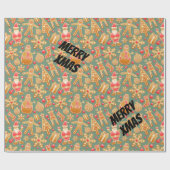Papier Cadeau Joyeux Noël Père Noël (Plat)