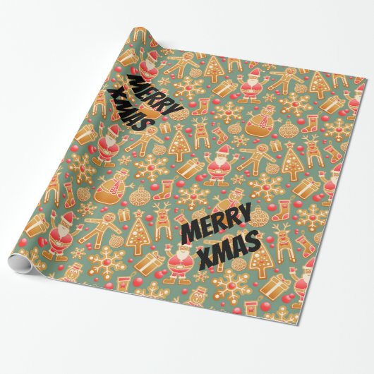 Papier Cadeau Joyeux Noël Père Noël (Déroulé)