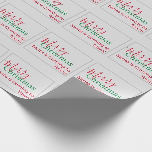 Papier Cadeau Joyeux Noël Père Noël arrive en ville ! (Coin)