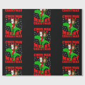 Papier Cadeau joyeux noël père Noël biden kamala harris dinosaur (Plat)