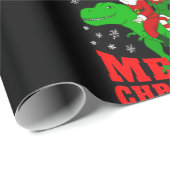 Papier Cadeau joyeux noël père Noël biden kamala harris dinosaur (Coin rond)