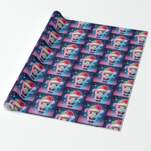 Papier Cadeau Joyeux Noël Père Noël Candy