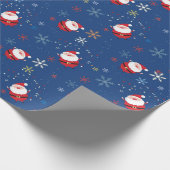 Papier Cadeau Joyeux Noël Père Noël Dansant Dans La Neige (Coin)