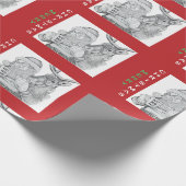 Papier Cadeau Joyeux Noël Père Noël et Reindeer (Coin)