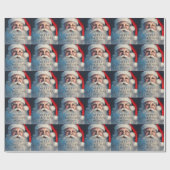 Papier Cadeau Joyeux Noël Père Noël Festive Vacances d'hiver (Plat)