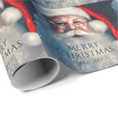 Papier Cadeau Joyeux Noël Père Noël Festive Vacances d'hiver (Coin rond)